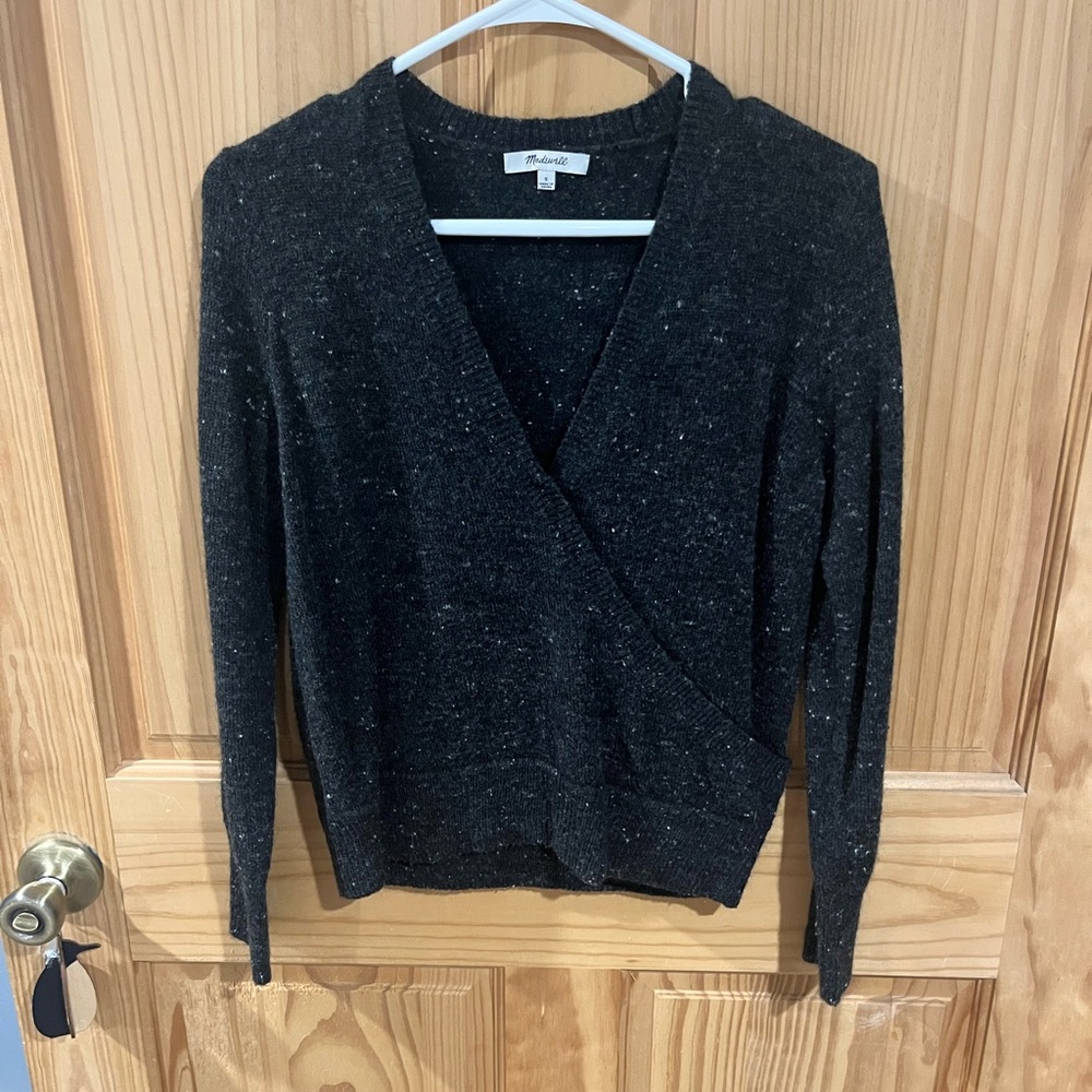 Madewell Black Wrap Sweater